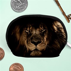 African Lion Mane Close Eyes Accessory Pouches (medium)  by Celenk