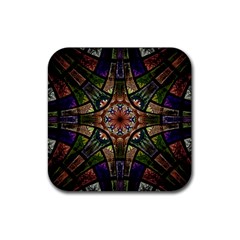 Fractal Detail Elements Pattern Rubber Coaster (square)  by Celenk