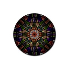 Fractal Detail Elements Pattern Rubber Coaster (round)  by Celenk