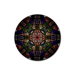 Fractal Detail Elements Pattern Rubber Round Coaster (4 pack)  Front