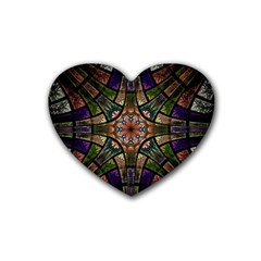 Fractal Detail Elements Pattern Rubber Coaster (heart)  by Celenk