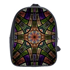 Fractal Detail Elements Pattern School Bag (large) by Celenk