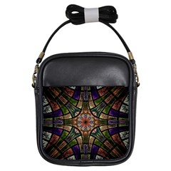 Fractal Detail Elements Pattern Girls Sling Bags by Celenk