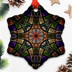 Fractal Detail Elements Pattern Snowflake Ornament (two Sides) by Celenk