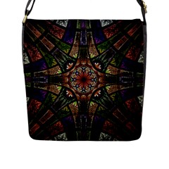 Fractal Detail Elements Pattern Flap Messenger Bag (l)  by Celenk