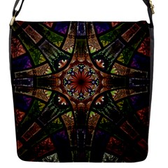 Fractal Detail Elements Pattern Flap Messenger Bag (s) by Celenk