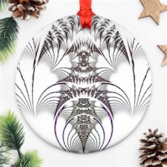 Fractal Delicate Intricate Ornament (round) by Celenk