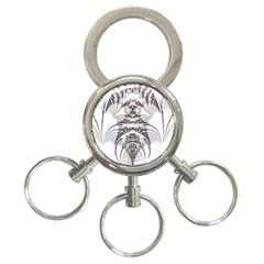 Fractal Delicate Intricate 3-ring Key Chains by Celenk