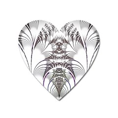 Fractal Delicate Intricate Heart Magnet by Celenk