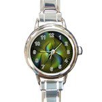 Fractal Abstract Design Fractal Art Round Italian Charm Watch Front