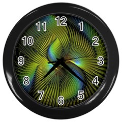 Fractal Abstract Design Fractal Art Wall Clocks (black) by Celenk