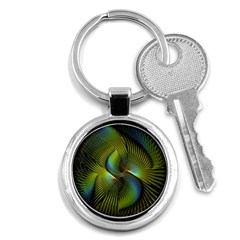 Fractal Abstract Design Fractal Art Key Chains (round)  by Celenk