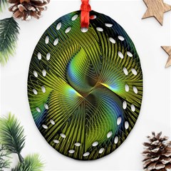 Fractal Abstract Design Fractal Art Ornament (oval Filigree) by Celenk