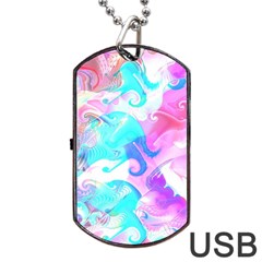 Background Art Abstract Watercolor Dog Tag Usb Flash (two Sides) by Celenk