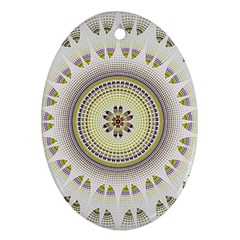 Mandala Fractal Decorative Oval Ornament (two Sides) by Celenk