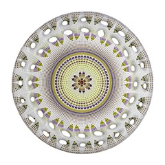 Mandala Fractal Decorative Round Filigree Ornament (two Sides) by Celenk