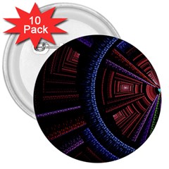 Fractal Circle Pattern Curve 3  Buttons (10 Pack)  by Celenk