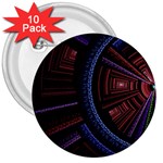 Fractal Circle Pattern Curve 3  Buttons (10 pack)  Front