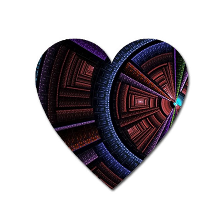 Fractal Circle Pattern Curve Heart Magnet