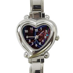 Fractal Circle Pattern Curve Heart Italian Charm Watch by Celenk