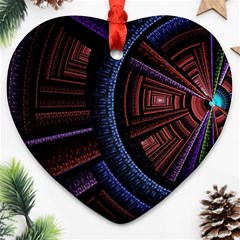 Fractal Circle Pattern Curve Heart Ornament (two Sides) by Celenk