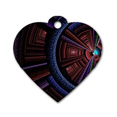 Fractal Circle Pattern Curve Dog Tag Heart (one Side) by Celenk