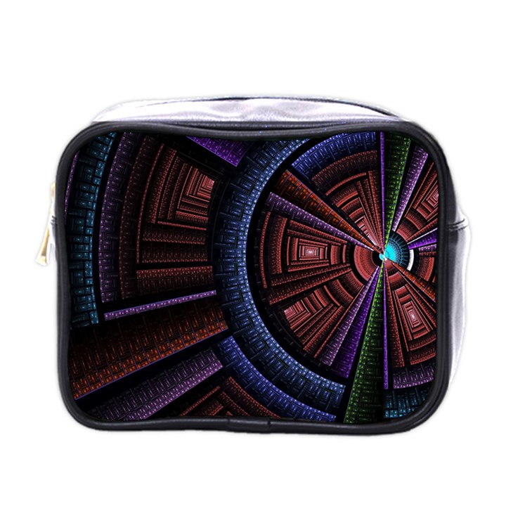 Fractal Circle Pattern Curve Mini Toiletries Bags