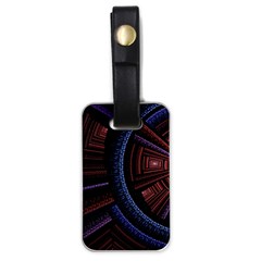 Fractal Circle Pattern Curve Luggage Tags (one Side)  by Celenk