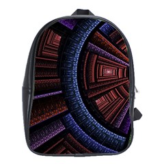 Fractal Circle Pattern Curve School Bag (xl) by Celenk