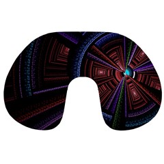 Fractal Circle Pattern Curve Travel Neck Pillows by Celenk