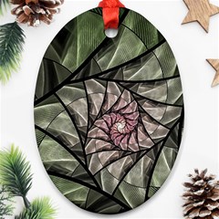 Fractal Flowers Floral Fractal Art Ornament (oval) by Celenk