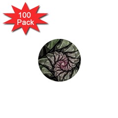 Fractal Flowers Floral Fractal Art 1  Mini Magnets (100 Pack)  by Celenk