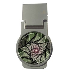 Fractal Flowers Floral Fractal Art Money Clips (round)  by Celenk