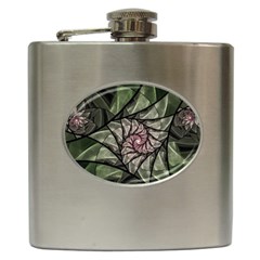 Fractal Flowers Floral Fractal Art Hip Flask (6 Oz)