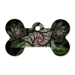 Fractal Flowers Floral Fractal Art Dog Tag Bone (two Sides) by Celenk