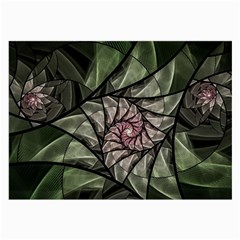 Fractal Flowers Floral Fractal Art Large Glasses Cloth (2-side) by Celenk