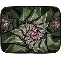 Fractal Flowers Floral Fractal Art Fleece Blanket (mini) by Celenk