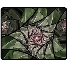 Fractal Flowers Floral Fractal Art Fleece Blanket (medium)  by Celenk