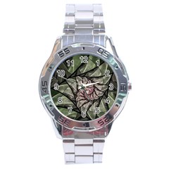 Fractal Flowers Floral Fractal Art Stainless Steel Analogue Watch by Celenk