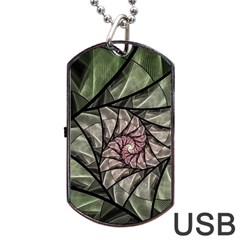 Fractal Flowers Floral Fractal Art Dog Tag Usb Flash (one Side) by Celenk