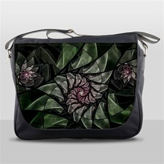 Fractal Flowers Floral Fractal Art Messenger Bags by Celenk