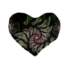 Fractal Flowers Floral Fractal Art Standard 16  Premium Heart Shape Cushions by Celenk