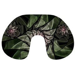 Fractal Flowers Floral Fractal Art Travel Neck Pillows by Celenk