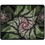 Fractal Flowers Floral Fractal Art Double Sided Fleece Blanket (Medium)  58.8 x47.4  Blanket Front