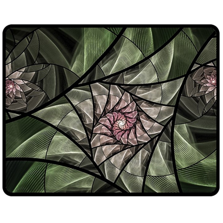 Fractal Flowers Floral Fractal Art Double Sided Fleece Blanket (Medium) 