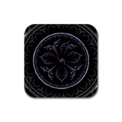 Fractal Abstract Purple Majesty Rubber Coaster (square)  by Celenk