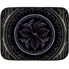 Fractal Abstract Purple Majesty Fleece Blanket (mini) by Celenk