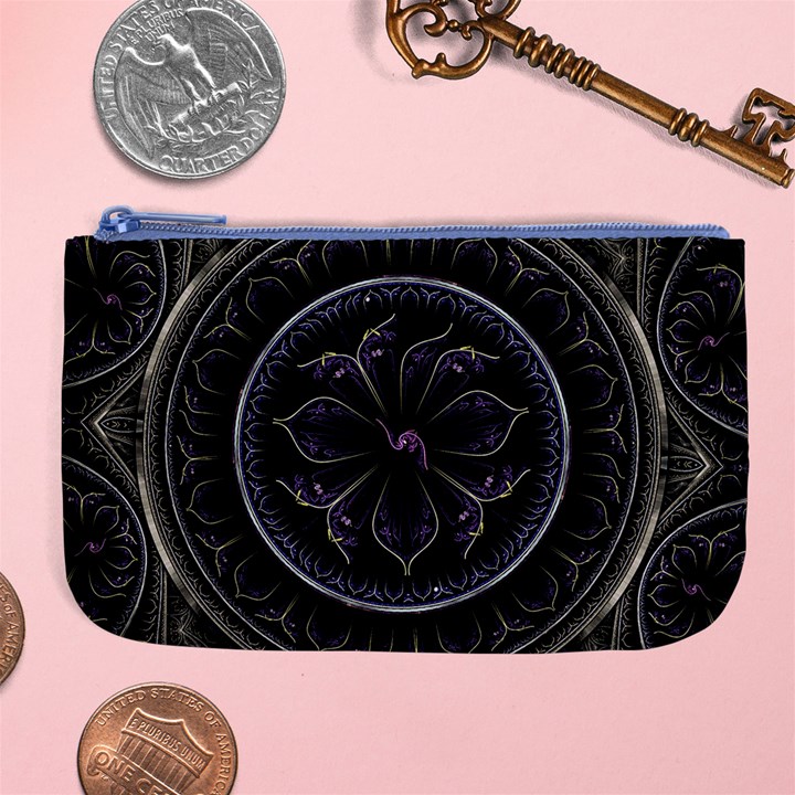 Fractal Abstract Purple Majesty Large Coin Purse