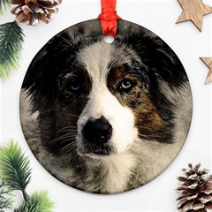 Dog Pet Art Abstract Vintage Ornament (round) by Celenk