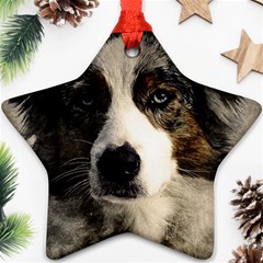 Dog Pet Art Abstract Vintage Ornament (star) by Celenk